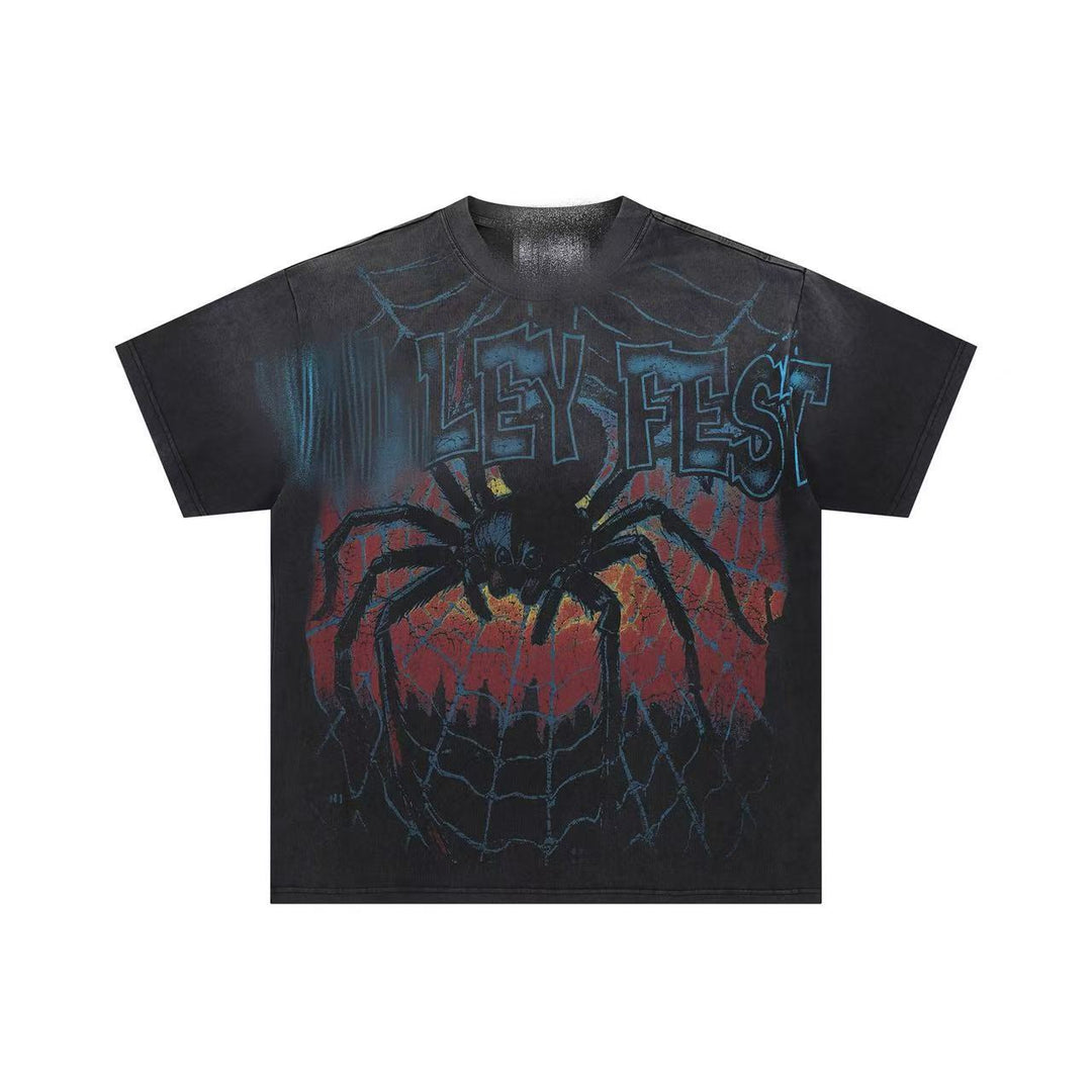 VAL Washed and Distressed Streetwear T-Shirt