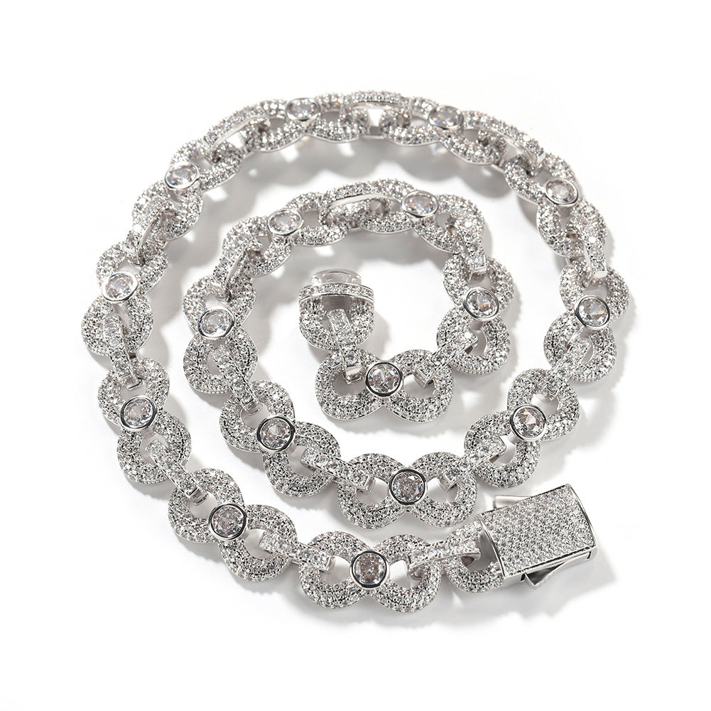 Fully Iced-Out 16mm Infinity Figure-8 Chain Necklace