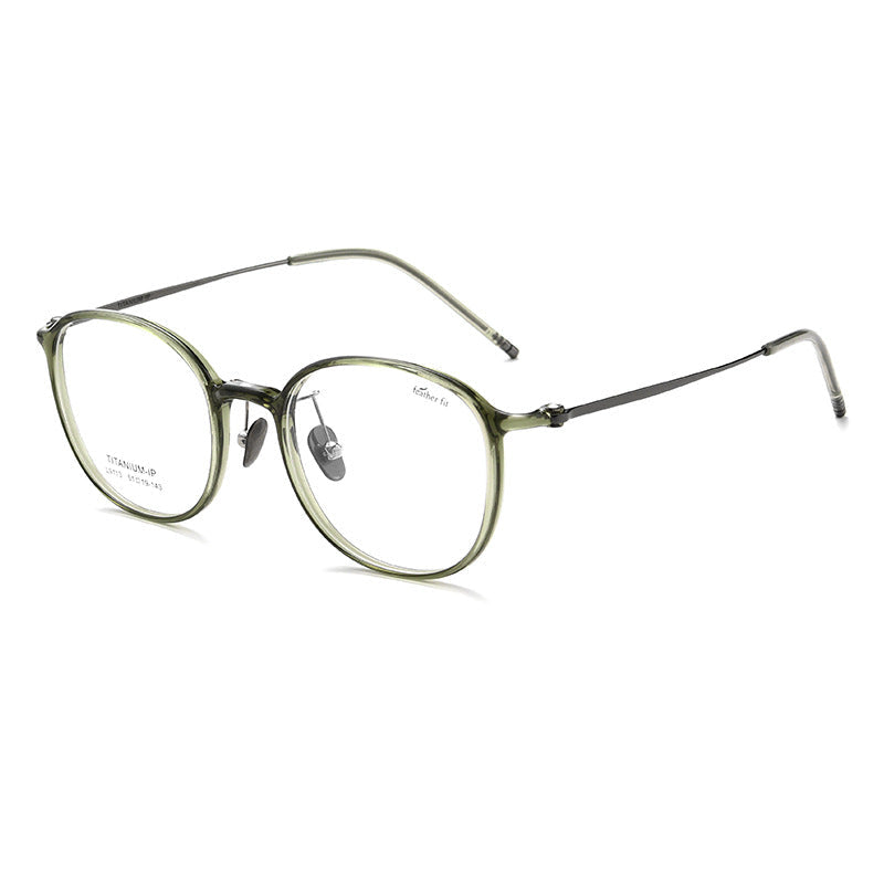 Oval ultra-light pure titanium face-slimming glasses