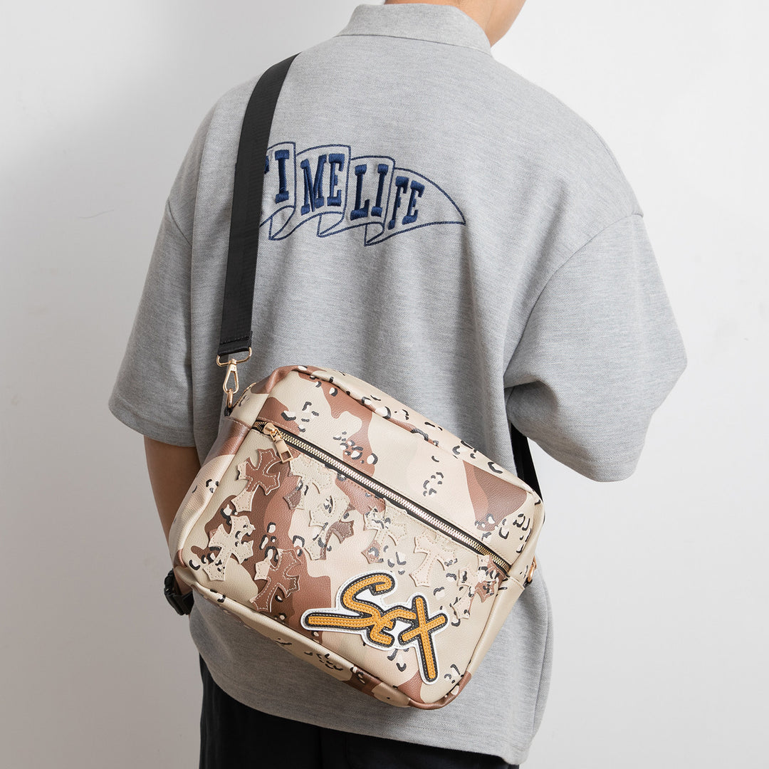 Chrome Hearts Camouflage Sports PU Leather Crossbody Bag