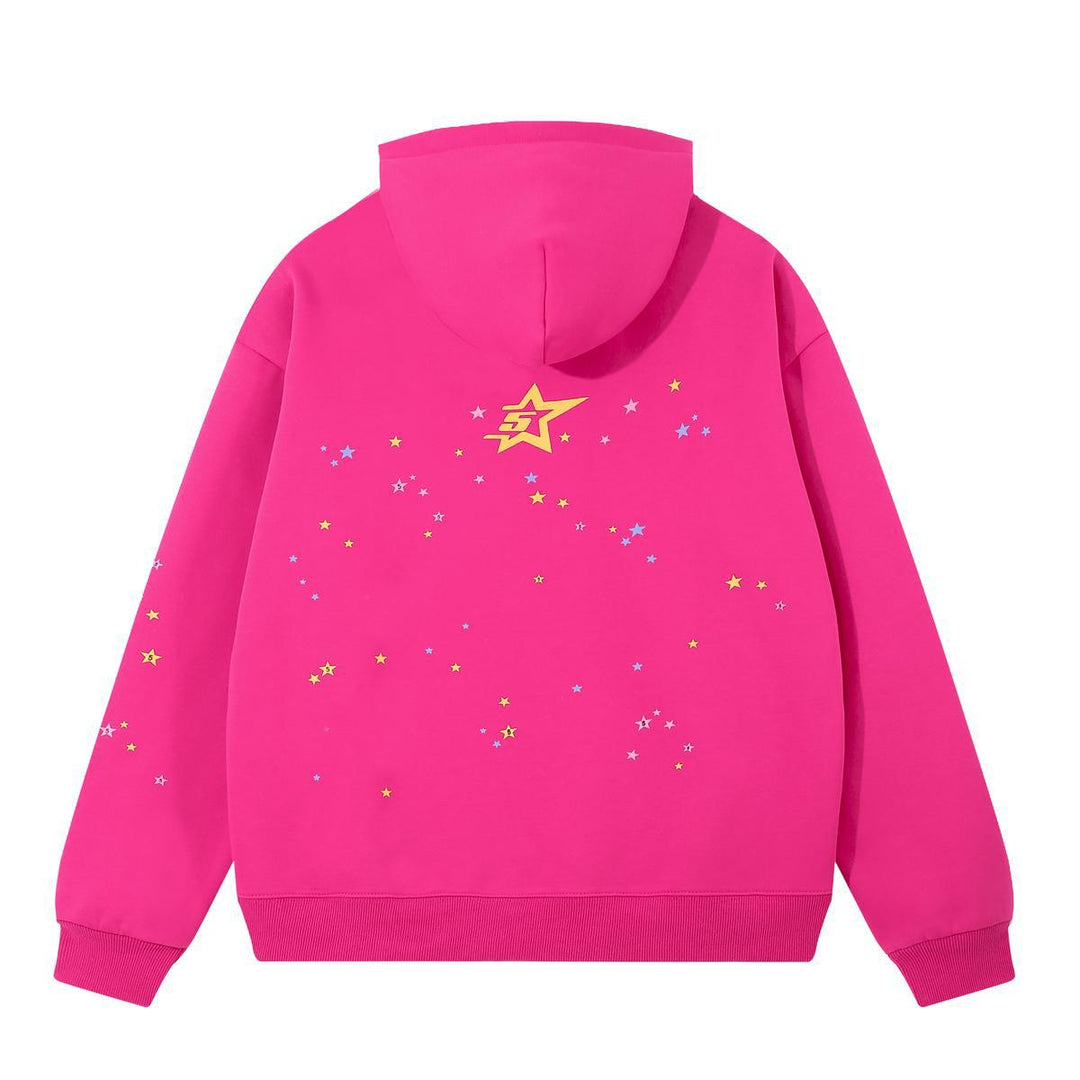 Sp5der foam letter 555 hoodie Pink Casual pants