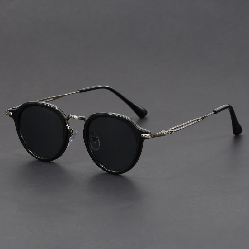 Steampunk metal round sunglasses
