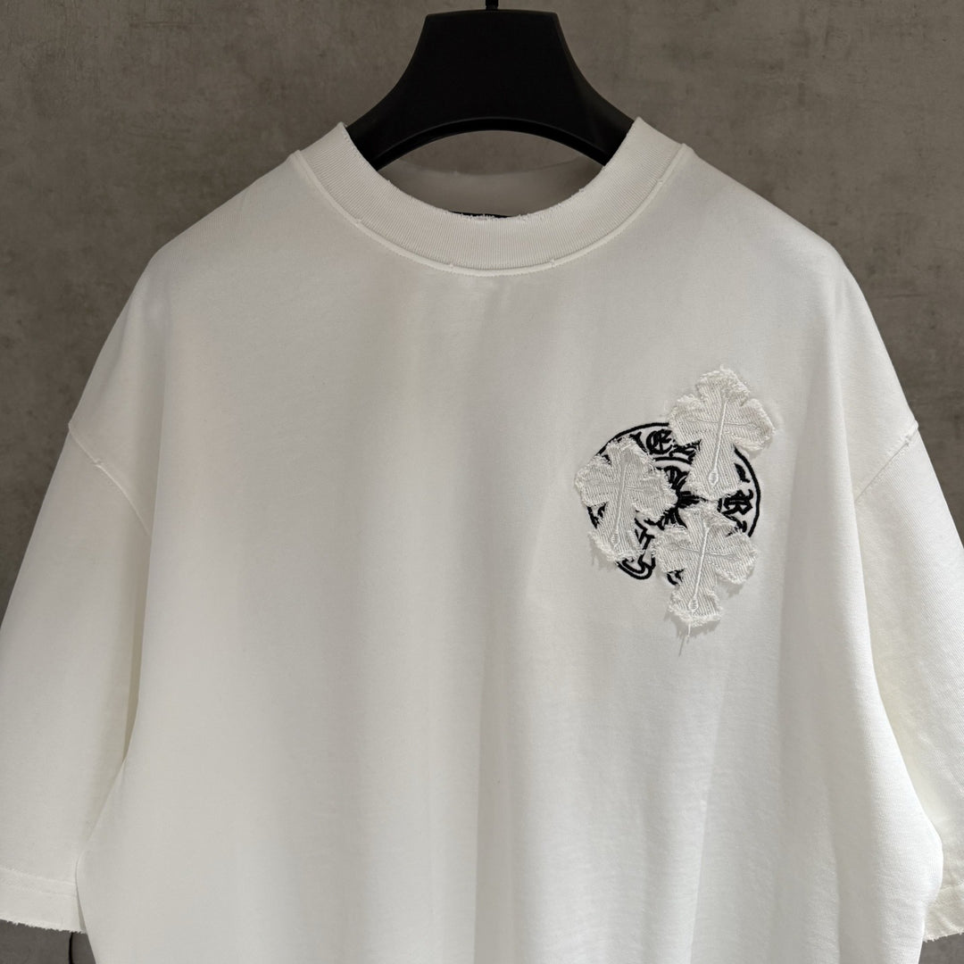 Chrome Hearts Embroidered Distressed Short-Sleeve T-Shirt