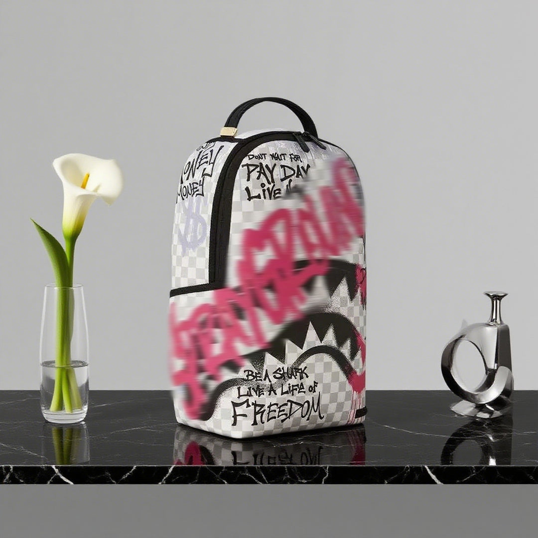 Shark Mouth Graffiti Casual Backpack