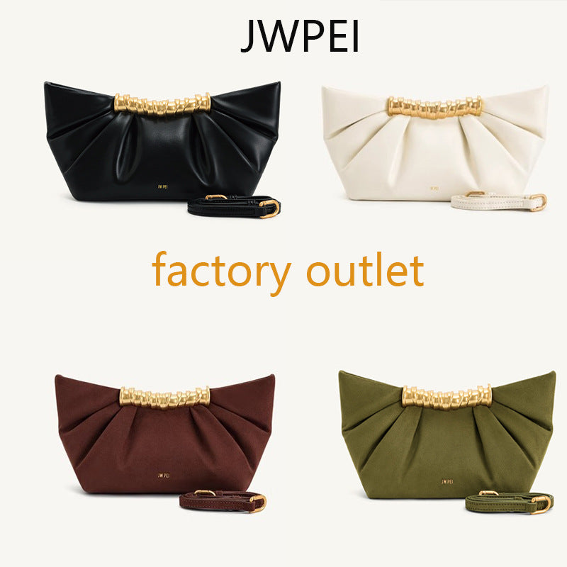 Ruched Clutch with Metal Clasp