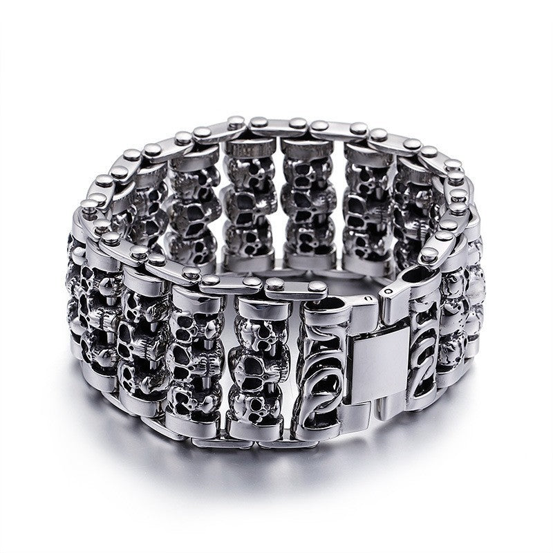 Punk Skull Personalized Titanium Steel Men's Bracelet
