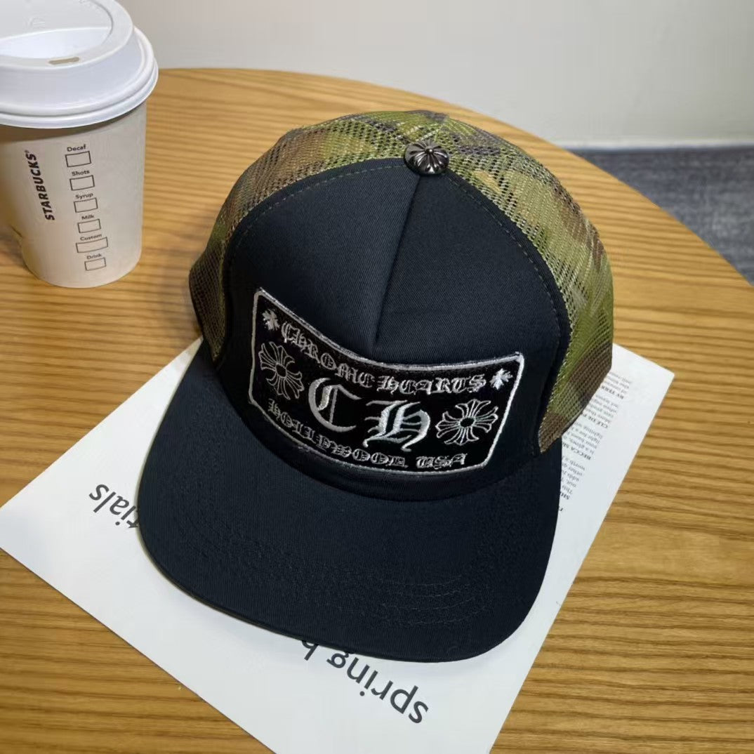 Chrome Hearts Ripped Denim Baseball Cap