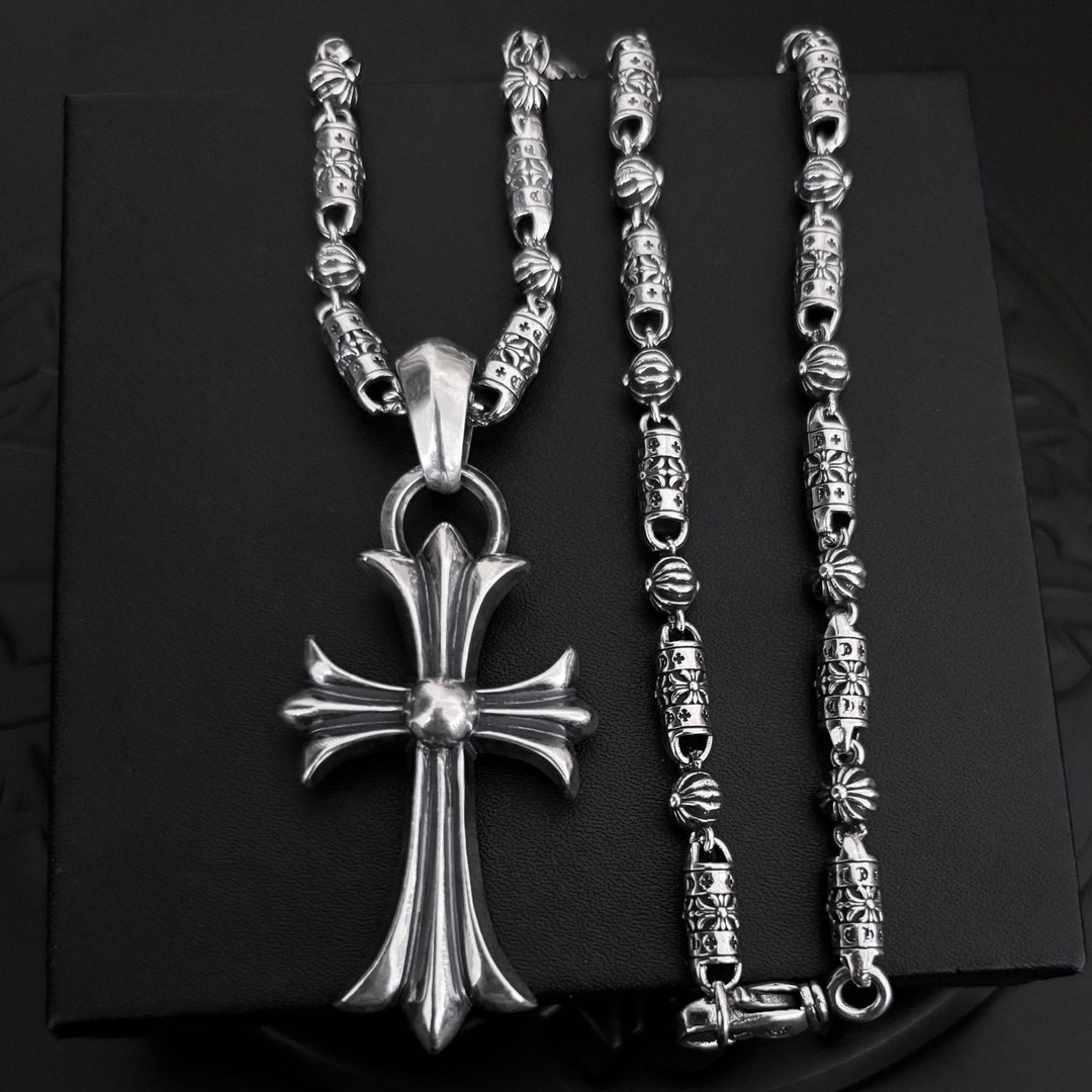 chromen harten kruis anker dominante ketting