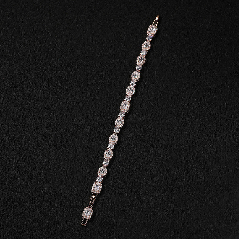 Geometric Zirconia White Diamond Bracelet