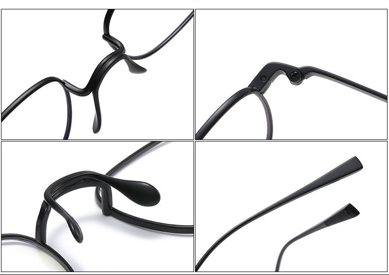 Pure titanium square frame eyeglasses for a slimmer face