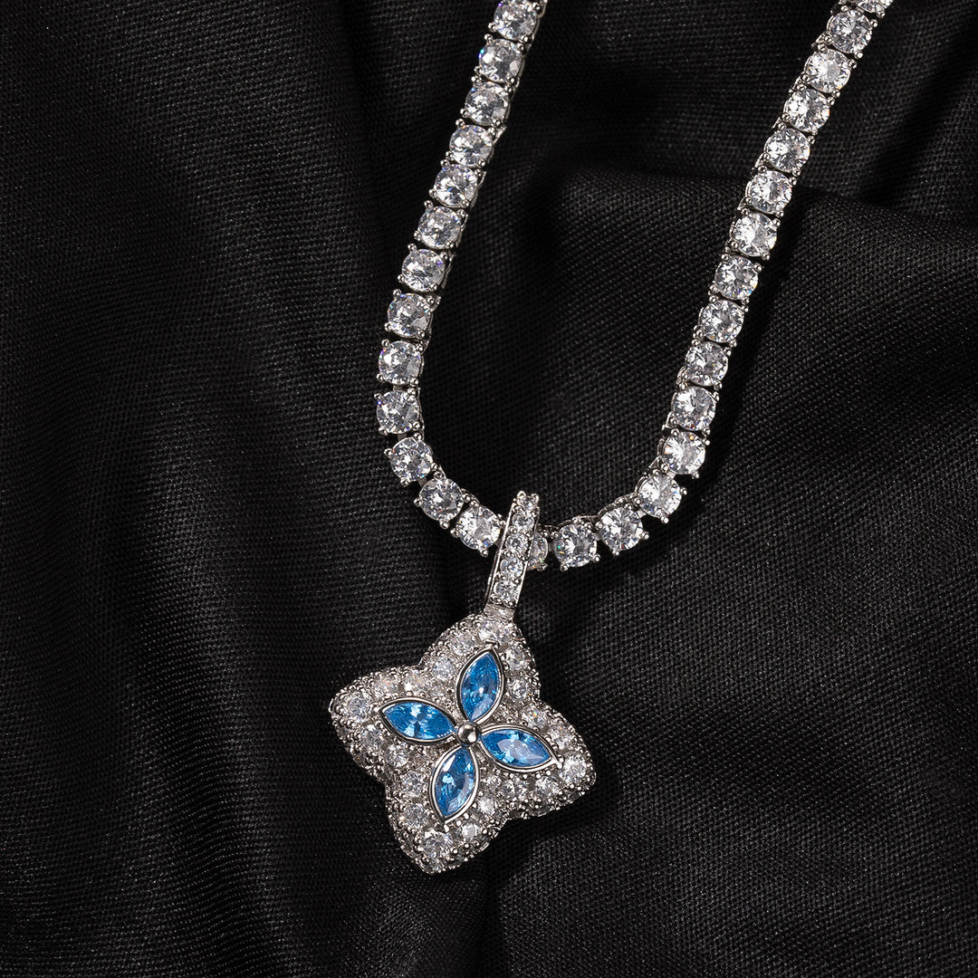 Cubic Zirconia Colorful Four-Leaf Clover Pendant