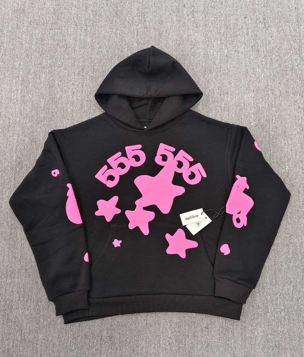 Sp5der Foam Print Spider Thick Fleece Hoodie