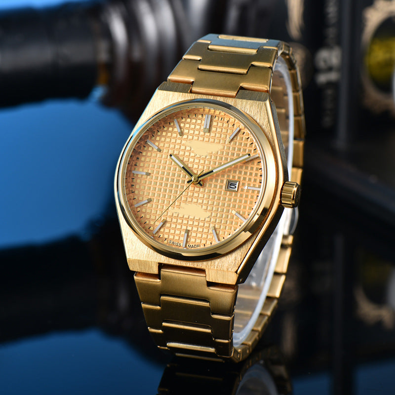 Classic Simple and Generous Solid Steel strap Watch