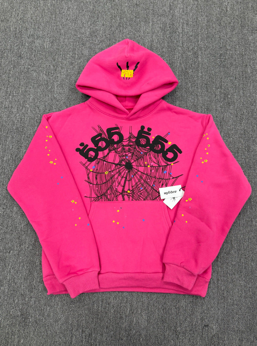 Sp5der Foam Print Spider Thick Fleece Hoodie