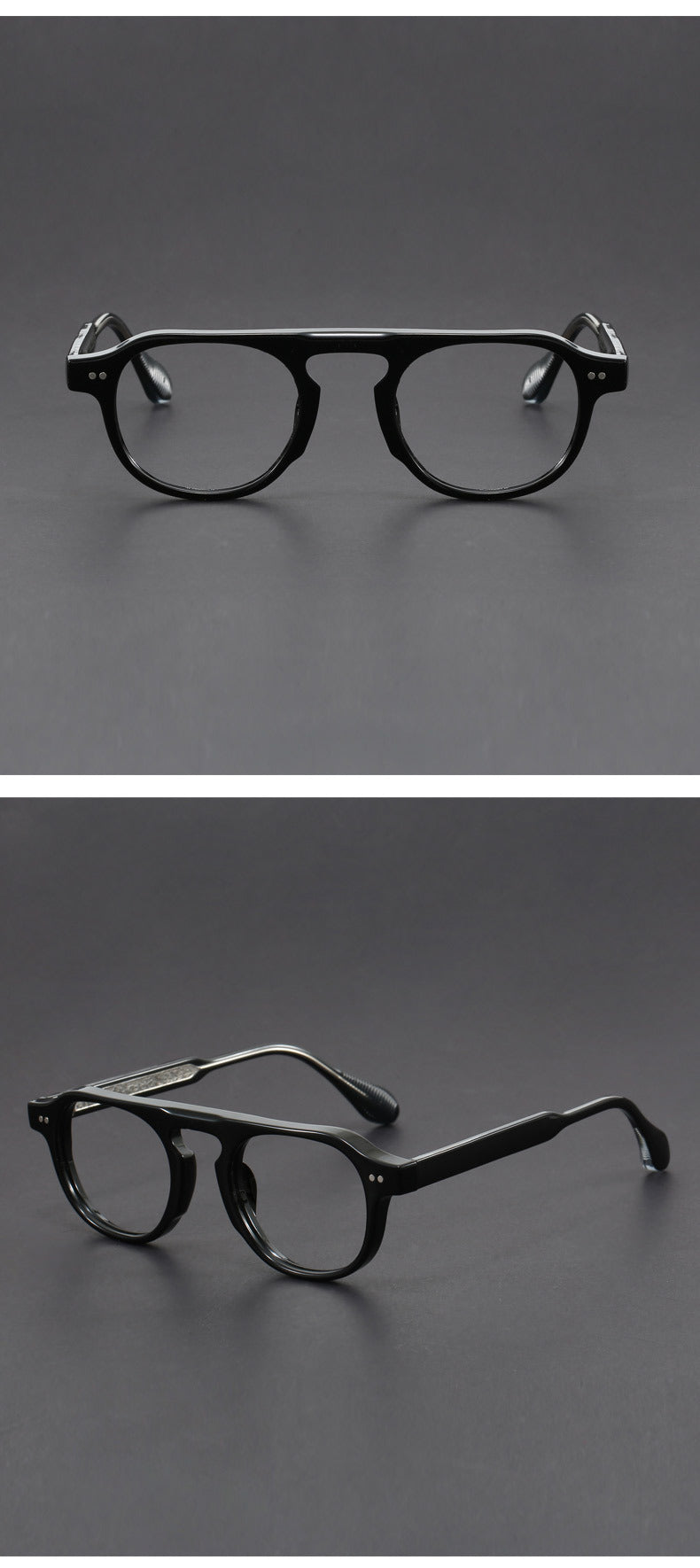 Hand-Carved Retro Aviator Eyeglass Frames