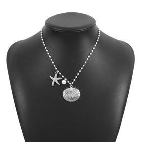 starfish necklace shell pearl light luxury necklace