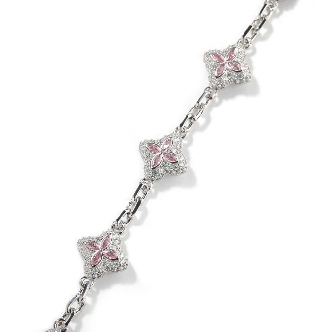 Full-Pavé Lucky Four-Leaf Clover Bracelet Necklace