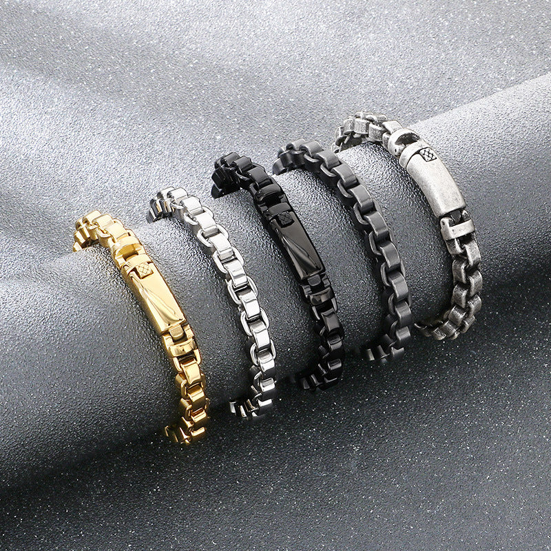 Retro simple stainless steel bracelet