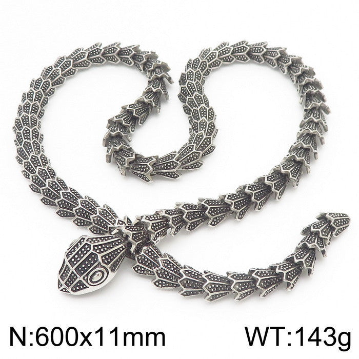 Retro stainless steel snake bracelet