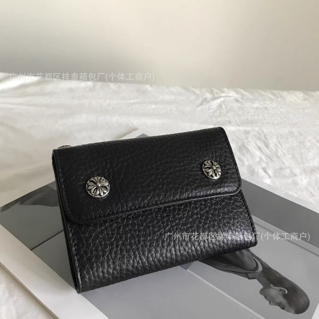 Chrome Hearts snap closure multi-functional clutch wallet