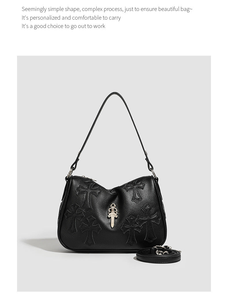 Chrome Hearts Sword Embroidered Cross Shoulder Bag