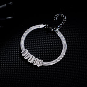 Flat snake bone chain diamond engraving bracelet