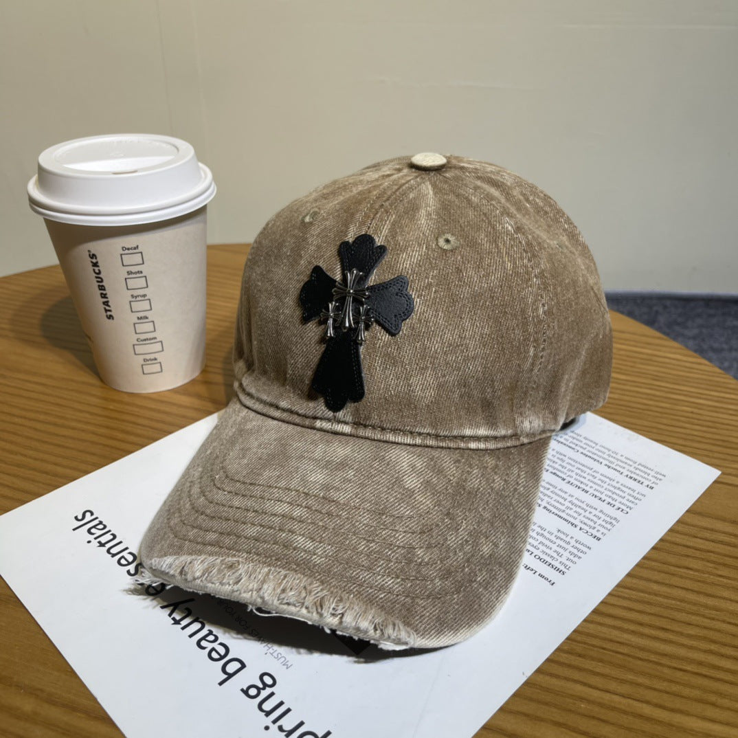 Chrome Hearts Ripped Denim Baseball Cap