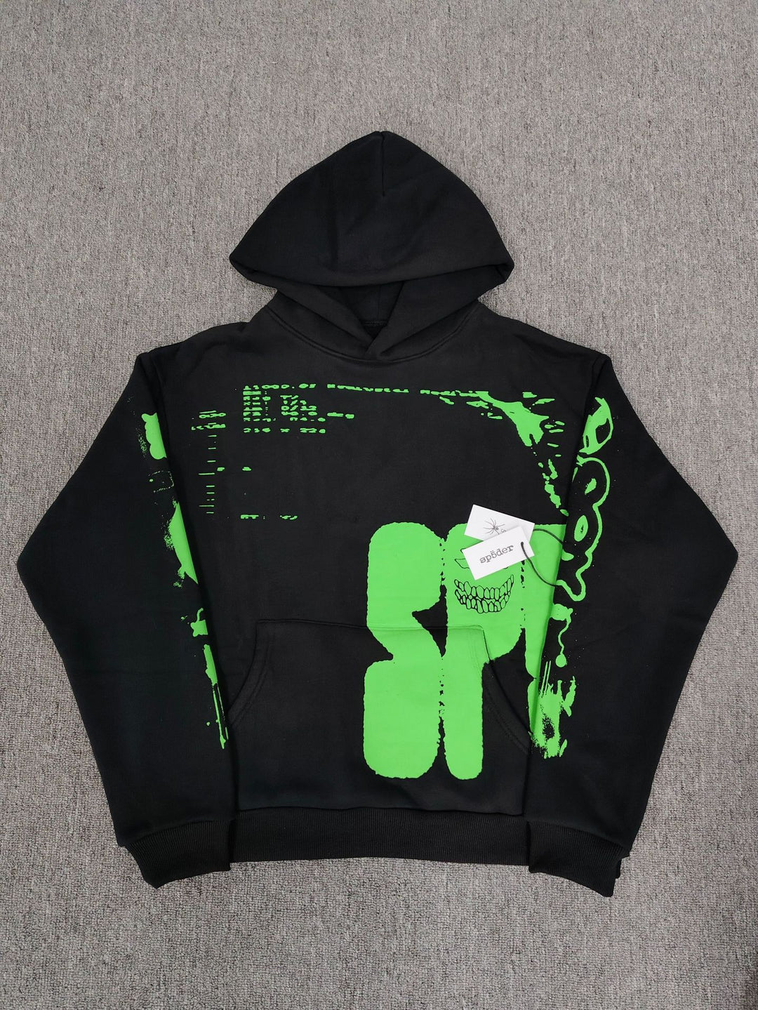 Sp5der Foam Print Spider Thick Fleece Hoodie