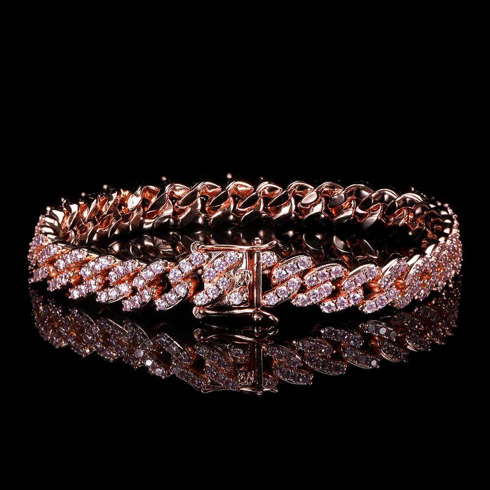 9mm Single-Row Zircon Cuban Link Bracelet