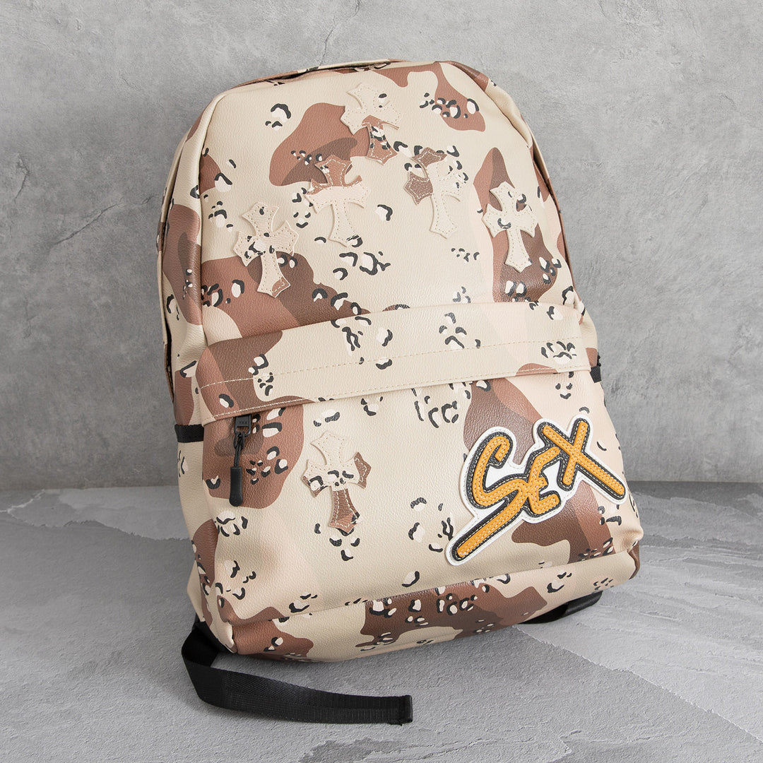 Chrome Hearts Cross Large Capacity PU Leather Backpack