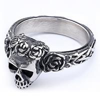 Nordic Stainless Steel Skull Ring Gothic Dark Aesthetic