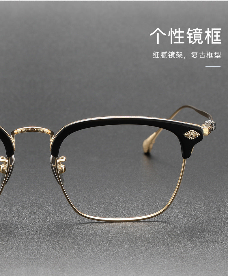 Chrome Hearts Retro Square Eyebrow Glasses Frames