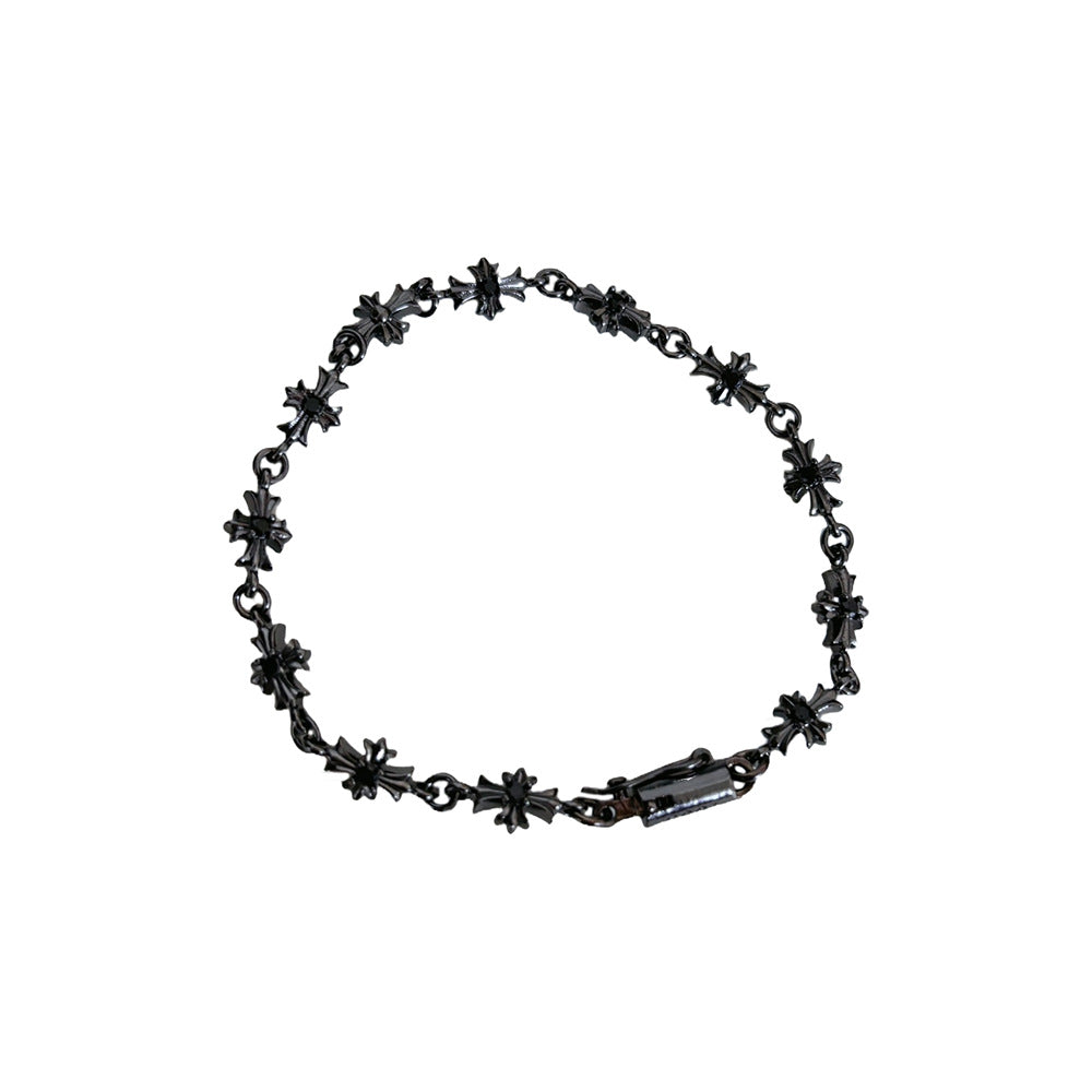Chrome Hearts Black Gun finished Cross with Diamond inlaid Bracelet