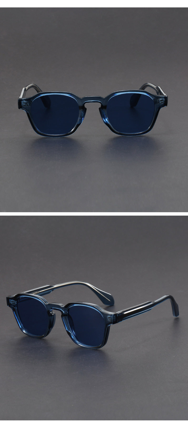 Retro irregular square black sunglasses