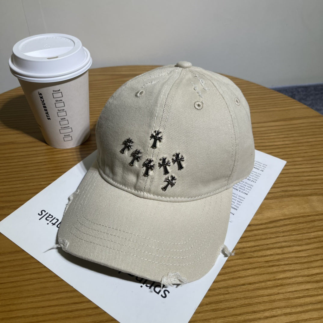 Chrome Hearts Ripped Denim Baseball Cap