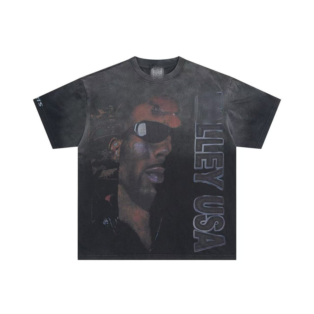 VAL Washed and Distressed Streetwear T-Shirt