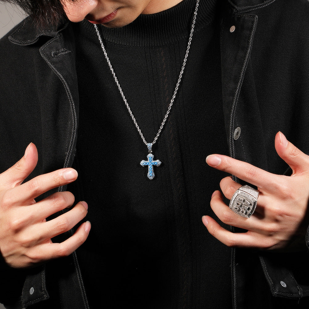 Hip Hop Zircon Cross Versatile Necklace