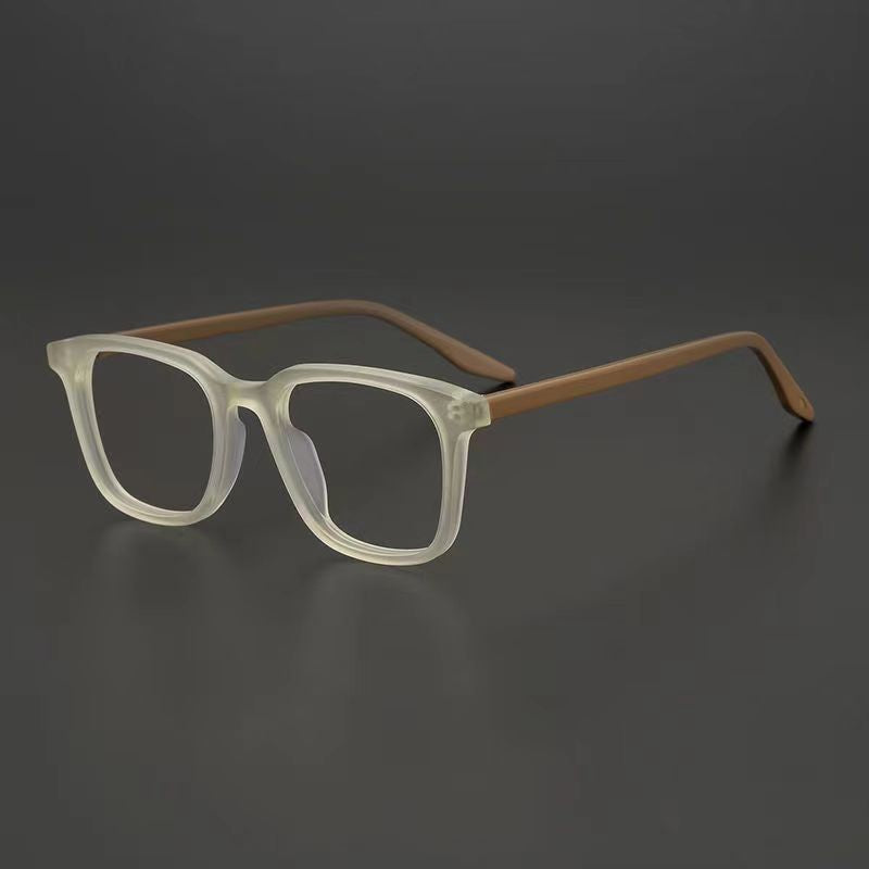 Retro-style frosted square-frame glasses