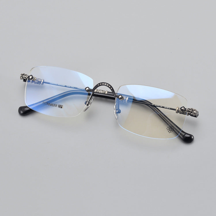 Chrome Hearts rimless pure titanium eyeglasses