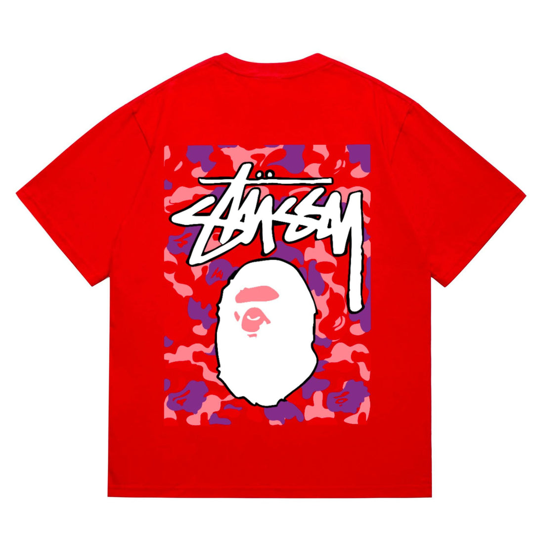 BAPE loose fit short-sleeved letter print t-shirt