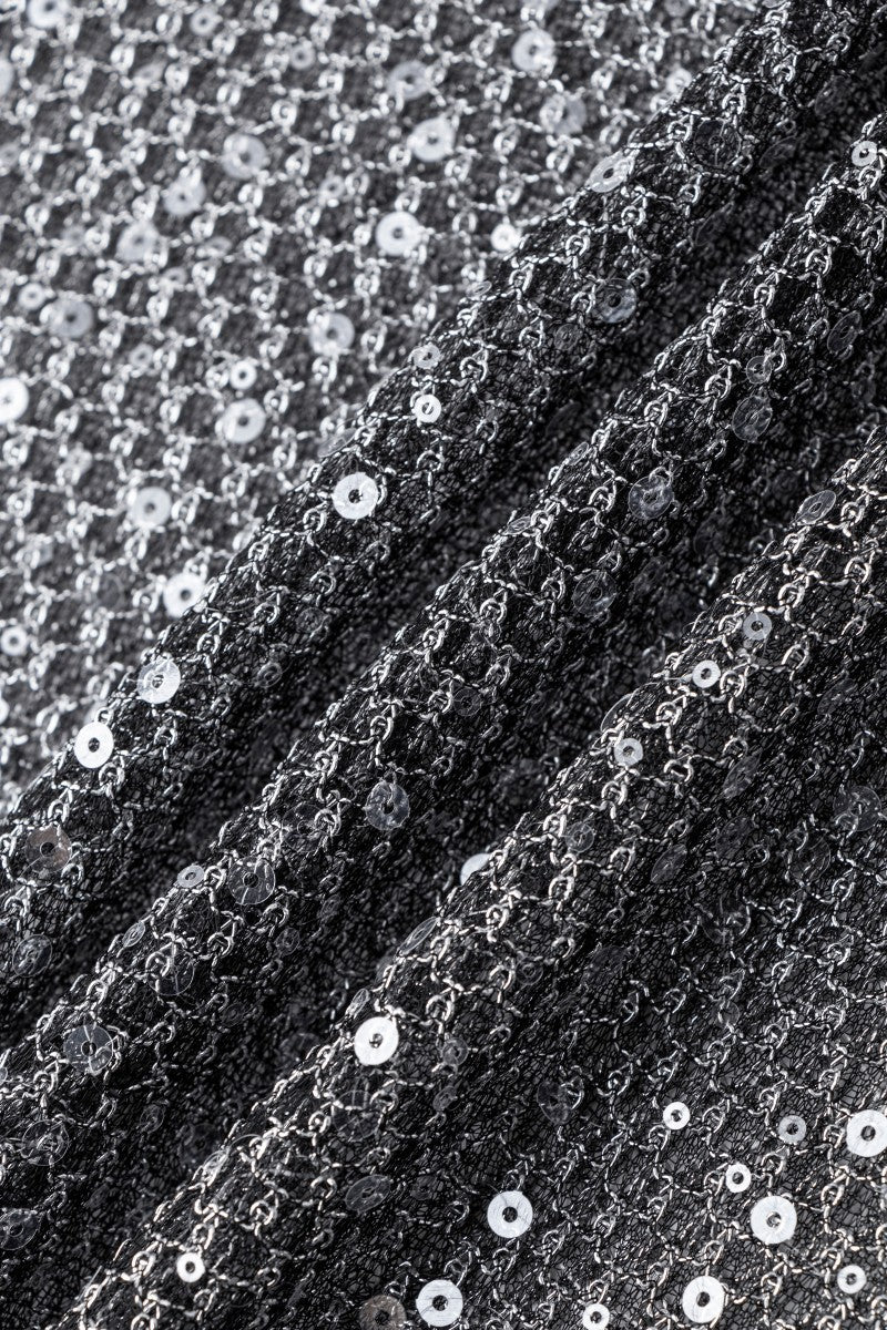 Fishnet back cutout sequined camisole vest