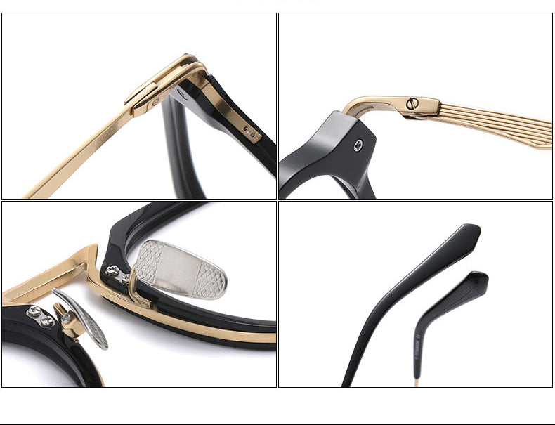 Handcrafted retro square acetate eyeglass frame