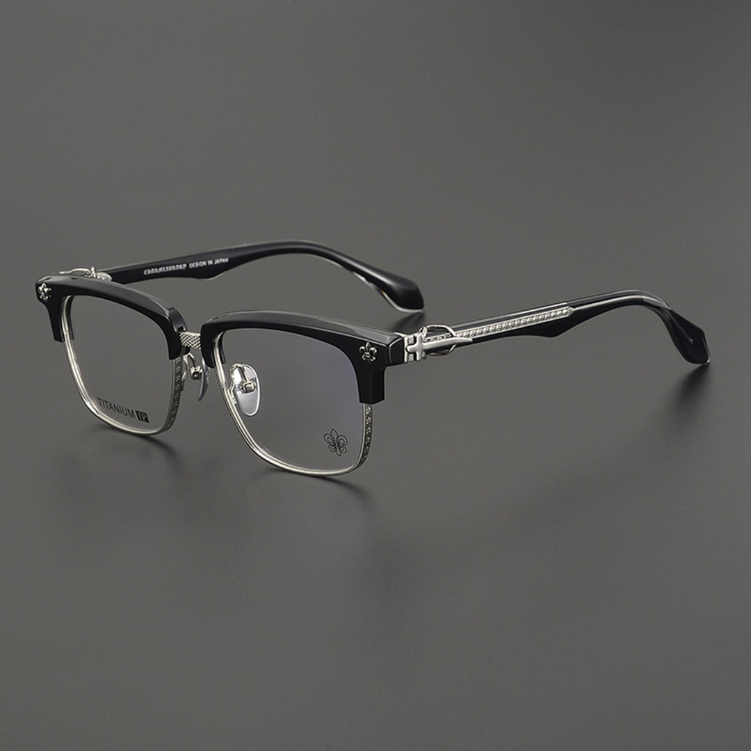 Chrome Hearts Style Business Semi Rimless Eyeglasses