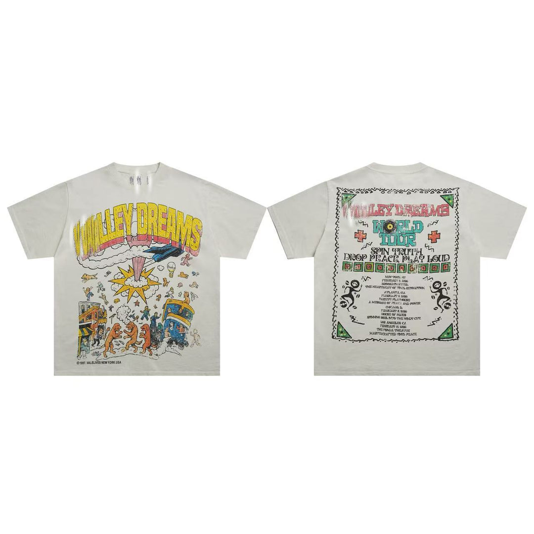 VAL Washed and Distressed Streetwear T-Shirt
