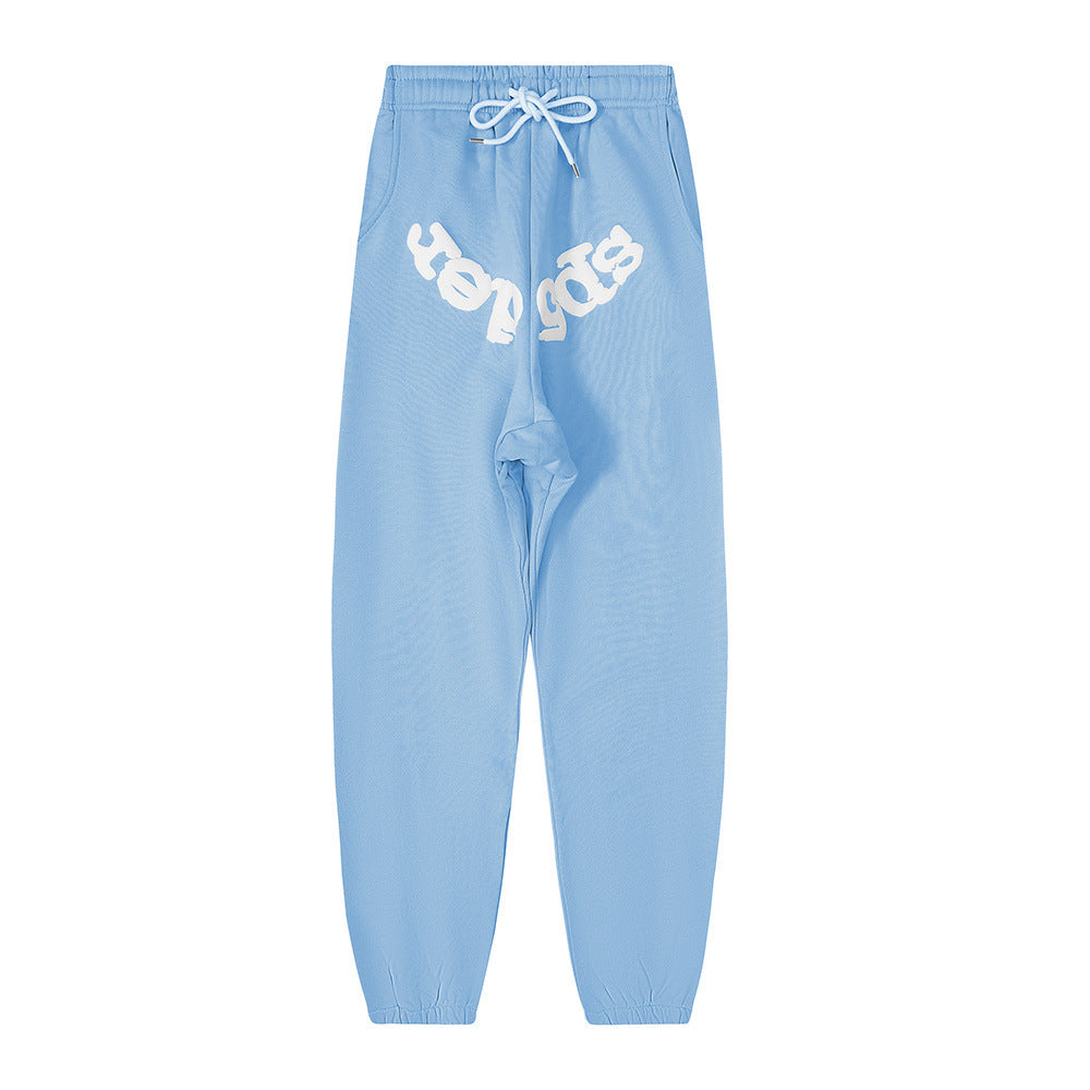 Sp5der foam letter 555 hoodie Pink Casual pants