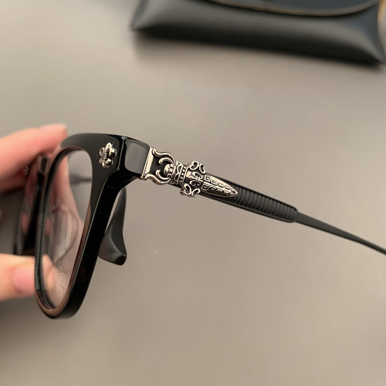 Chrome Hearts square acetate, pure titanium eyeglasses for nearsightedness