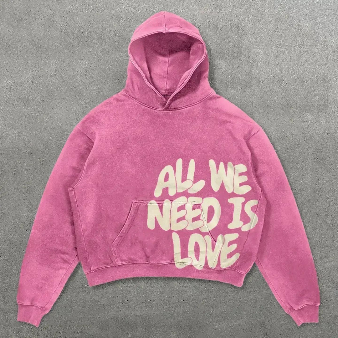 Y2K All We Need Is Love Pullover Sweatshirt
