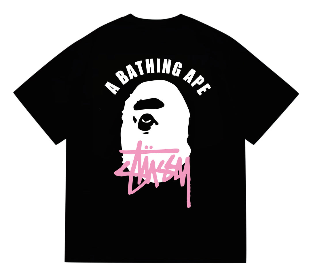 BAPE loose fit short-sleeved letter print t-shirt