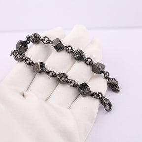 chrome hearts black cross flower dice bracelet