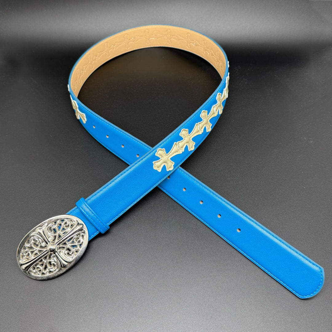 Chrome Hearts Cross designed classic leather belt for jeans